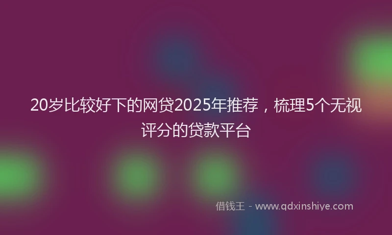 20岁比较好下的网贷2025年推荐，梳理5个无视评分的贷款平台