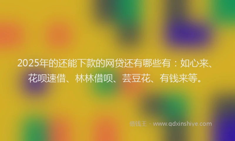 2025年的还能下款的网贷还有哪些有：如心来、花呗速借、林林借呗、芸豆花、有钱来等。