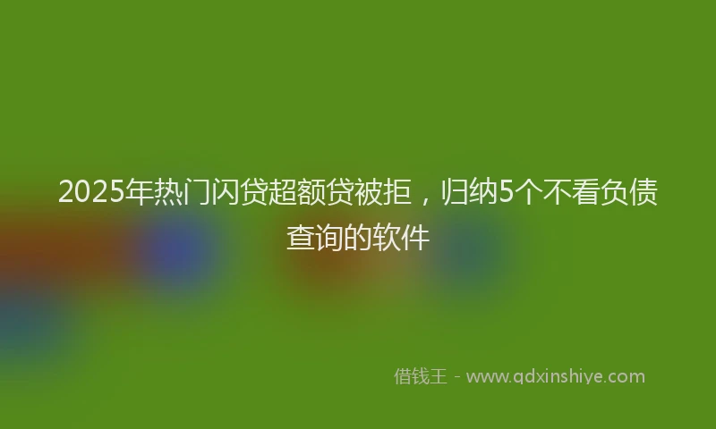 2025年热门闪贷超额贷被拒，归纳5个不看负债查询的软件