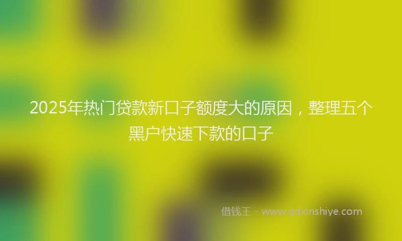2025年热门贷款新口子额度大的原因，整理五个黑户快速下款的口子