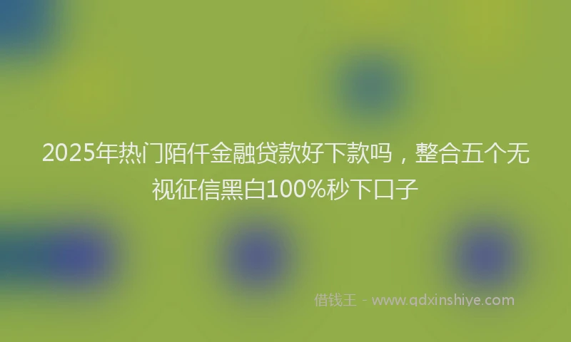 2025年热门陌仟金融贷款好下款吗，整合五个无视征信黑白100%秒下口子