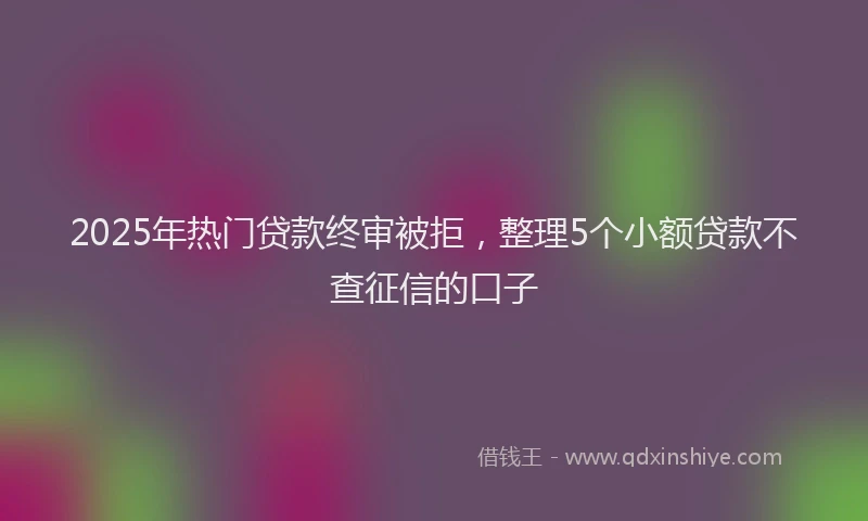 2025年热门贷款终审被拒，整理5个小额贷款不查征信的口子