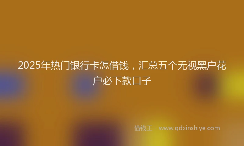 2025年热门银行卡怎借钱，汇总五个无视黑户花户必下款口子