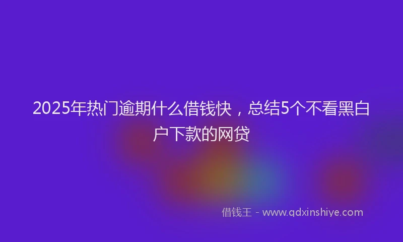 2025年热门逾期什么借钱快，总结5个不看黑白户下款的网贷