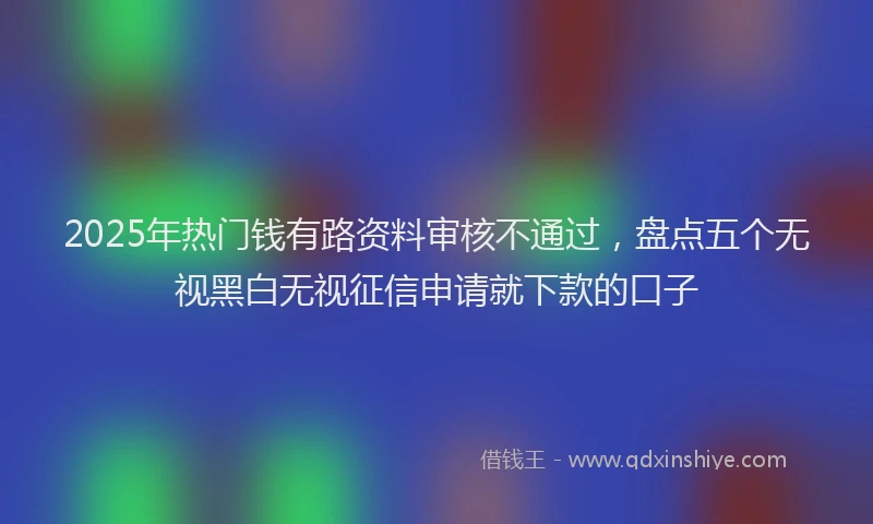 2025年热门钱有路资料审核不通过，盘点五个无视黑白无视征信申请就下款的口子
