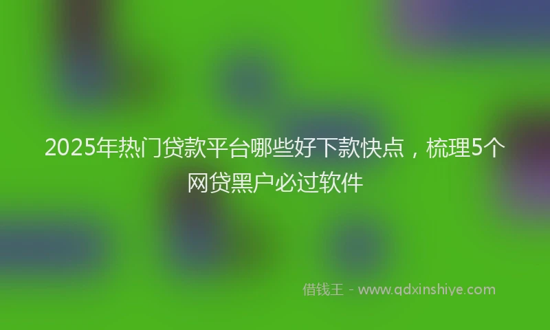 2025年热门贷款平台哪些好下款快点，梳理5个网贷黑户必过软件