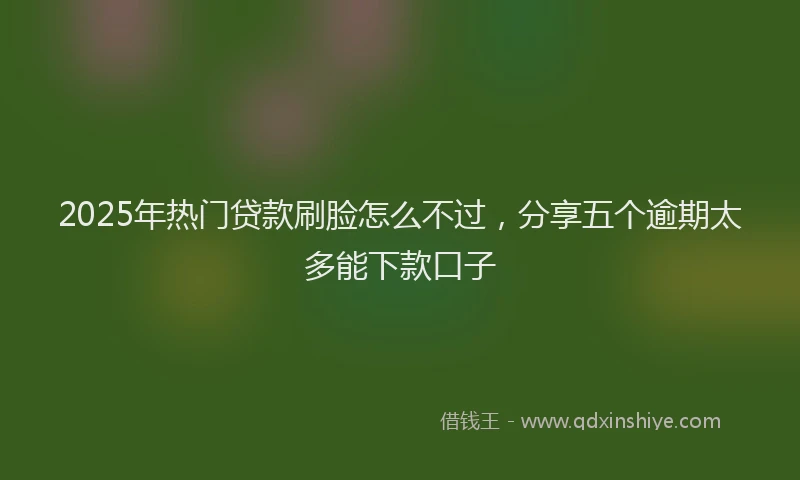 2025年热门贷款刷脸怎么不过，分享五个逾期太多能下款口子