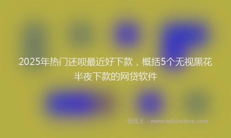 2025年热门还呗最近好下款，概括5个无视黑花半夜下款的网贷软件