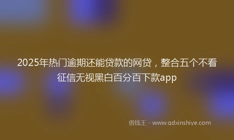 2025年热门逾期还能贷款的网贷，整合五个不看征信无视黑白百分百下款app