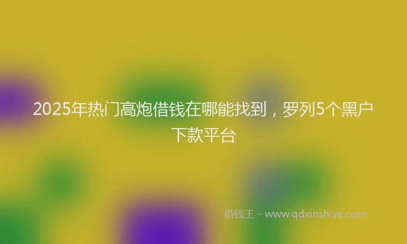 2025年热门高炮借钱在哪能找到，罗列5个黑户下款平台