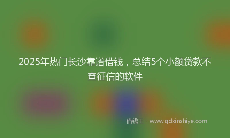 2025年热门长沙靠谱借钱，总结5个小额贷款不查征信的软件
