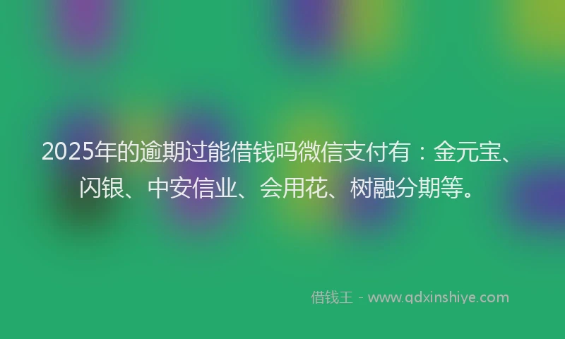 2025年的逾期过能借钱吗微信支付有：金元宝、闪银、中安信业、会用花、树融分期等。
