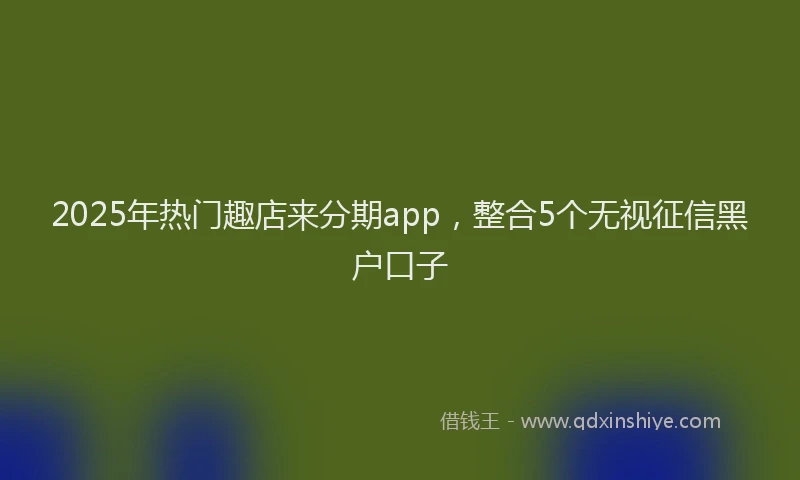 2025年热门趣店来分期app，整合5个无视征信黑户口子