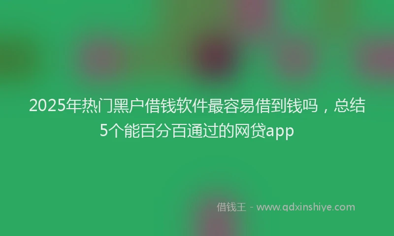 2025年热门黑户借钱软件最容易借到钱吗，总结5个能百分百通过的网贷app