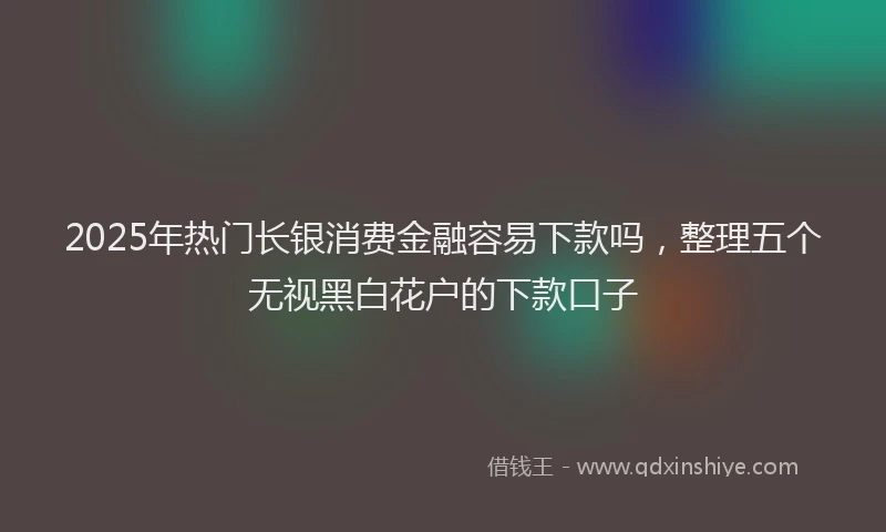 2025年热门长银消费金融容易下款吗，整理五个无视黑白花户的下款口子