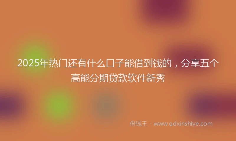 2025年热门还有什么口子能借到钱的，分享五个高能分期贷款软件新秀
