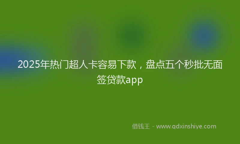 2025年热门超人卡容易下款，盘点五个秒批无面签贷款app