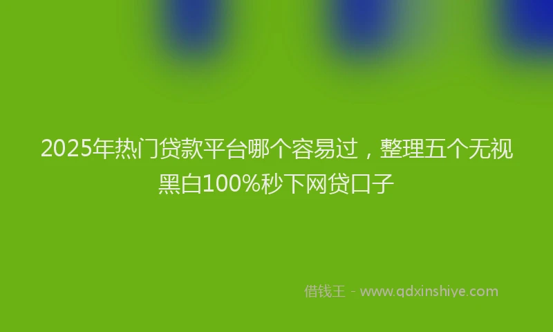 2025年热门贷款平台哪个容易过，整理五个无视黑白100%秒下网贷口子