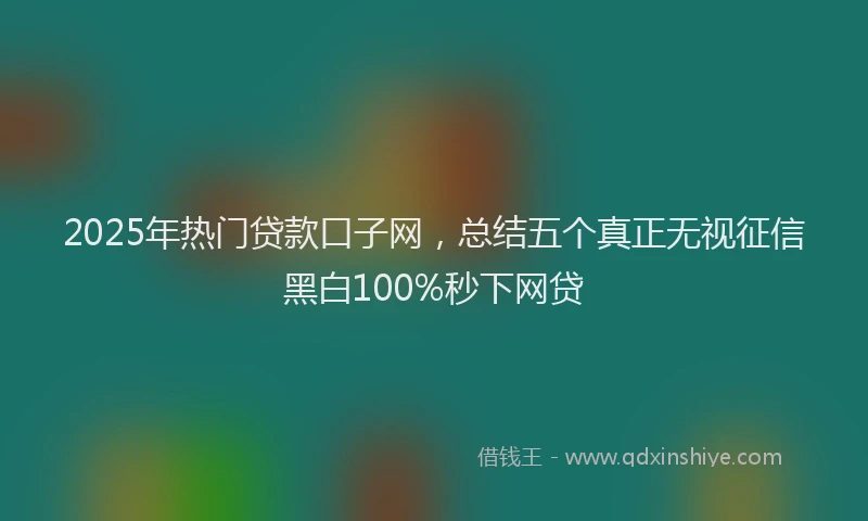 2025年热门贷款口子网，总结五个真正无视征信黑白100%秒下网贷