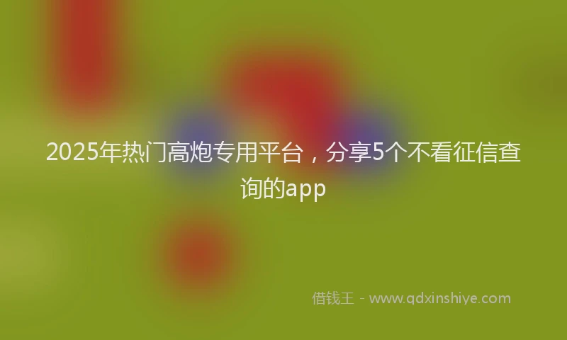 2025年热门高炮专用平台，分享5个不看征信查询的app