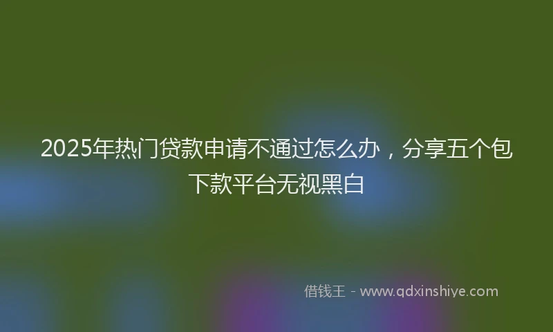 2025年热门贷款申请不通过怎么办，分享五个包下款平台无视黑白