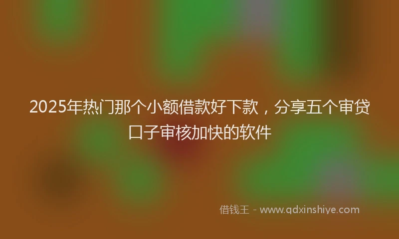 2025年热门那个小额借款好下款，分享五个审贷口子审核加快的软件