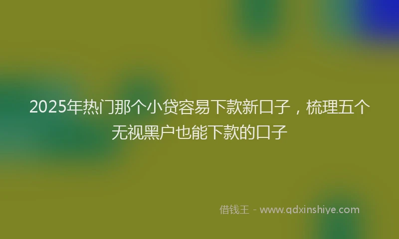 2025年热门那个小贷容易下款新口子，梳理五个无视黑户也能下款的口子