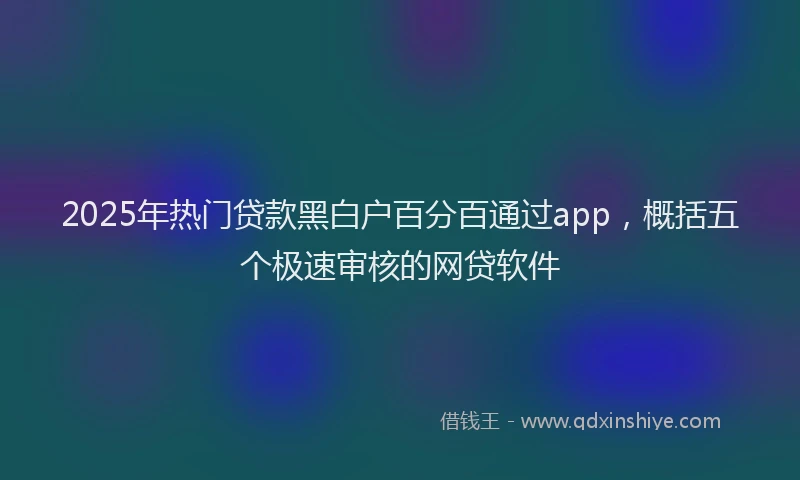 2025年热门贷款黑白户百分百通过app，概括五个极速审核的网贷软件