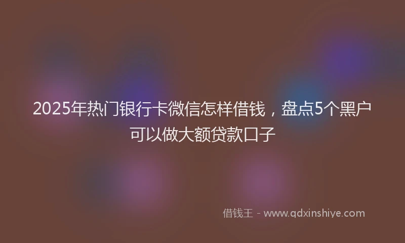 2025年热门银行卡微信怎样借钱，盘点5个黑户可以做大额贷款口子