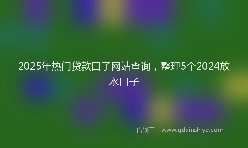 2025年热门贷款口子网站查询，整理5个2024放水口子
