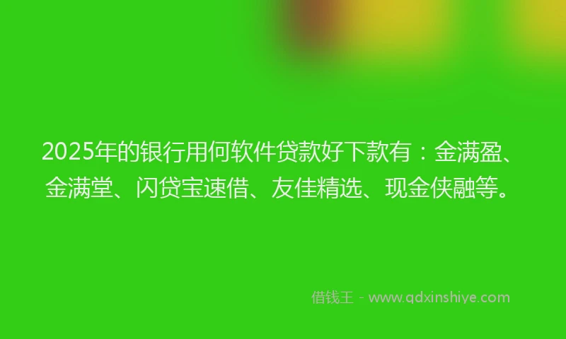 2025年的银行用何软件贷款好下款有：金满盈、金满堂、闪贷宝速借、友佳精选、现金侠融等。