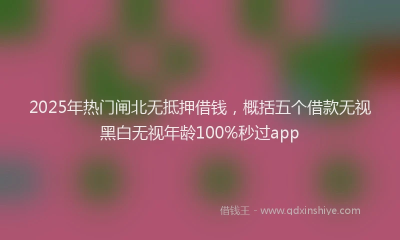 2025年热门闸北无抵押借钱，概括五个借款无视黑白无视年龄100%秒过app