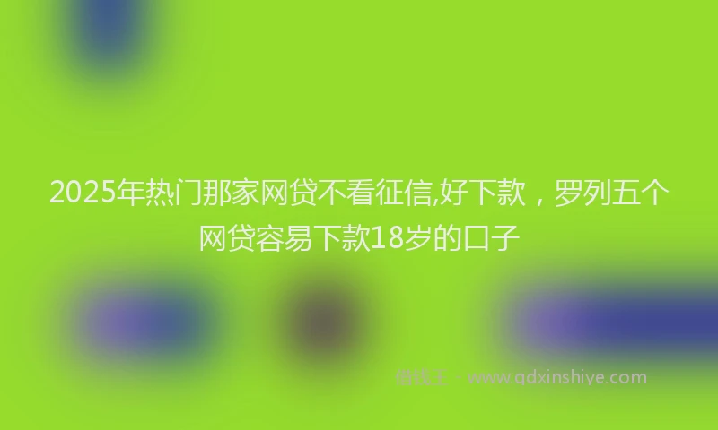 2025年热门那家网贷不看征信,好下款，罗列五个网贷容易下款18岁的口子