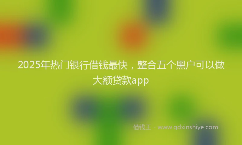 2025年热门银行借钱最快，整合五个黑户可以做大额贷款app
