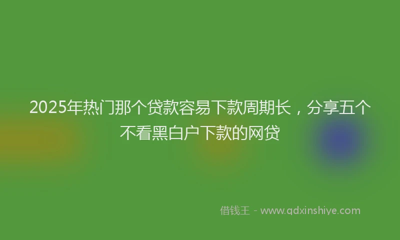2025年热门那个贷款容易下款周期长，分享五个不看黑白户下款的网贷