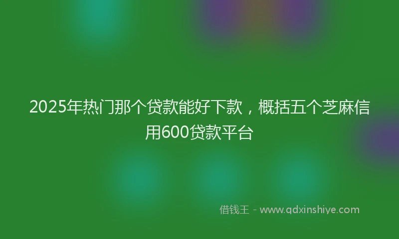 2025年热门那个贷款能好下款，概括五个芝麻信用600贷款平台