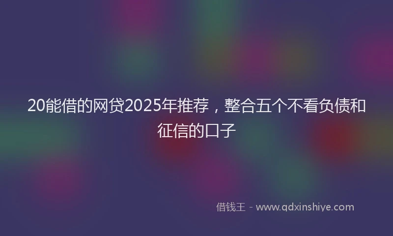 20能借的网贷2025年推荐，整合五个不看负债和征信的口子