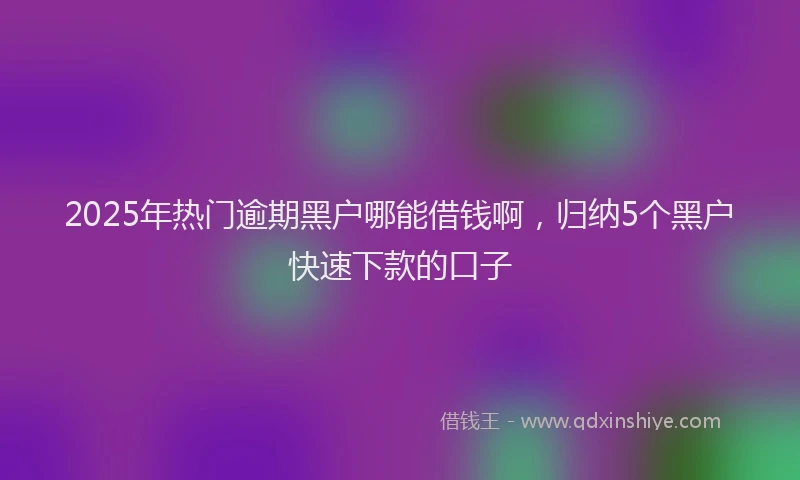 2025年热门逾期黑户哪能借钱啊，归纳5个黑户快速下款的口子