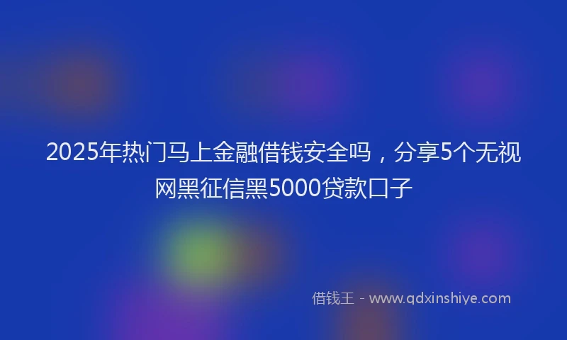 2025年热门马上金融借钱安全吗，分享5个无视网黑征信黑5000贷款口子