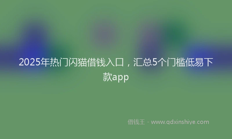2025年热门闪猫借钱入口，汇总5个门槛低易下款app