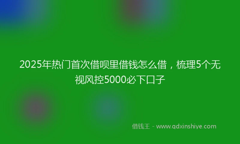 2025年热门首次借呗里借钱怎么借，梳理5个无视风控5000必下口子