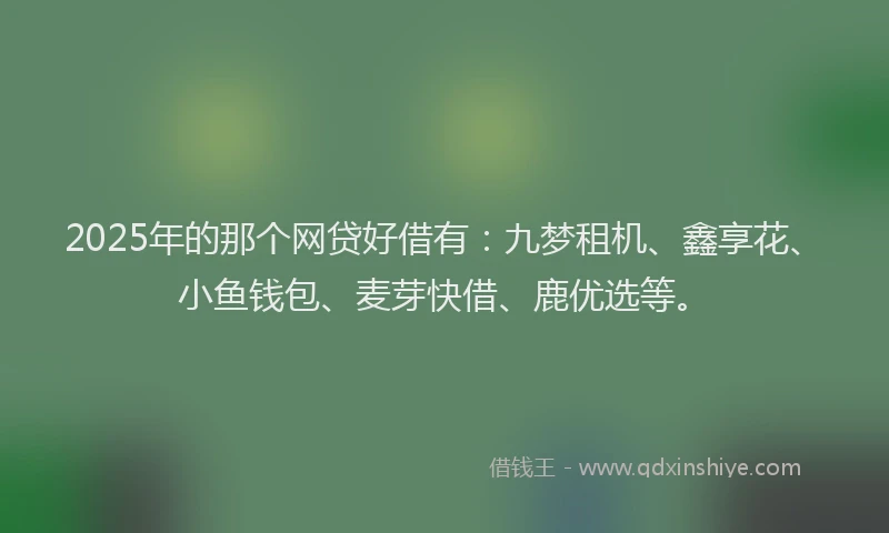 2025年的那个网贷好借有：九梦租机、鑫享花、小鱼钱包、麦芽快借、鹿优选等。