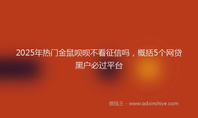 2025年热门金鼠呗呗不看征信吗，概括5个网贷黑户必过平台