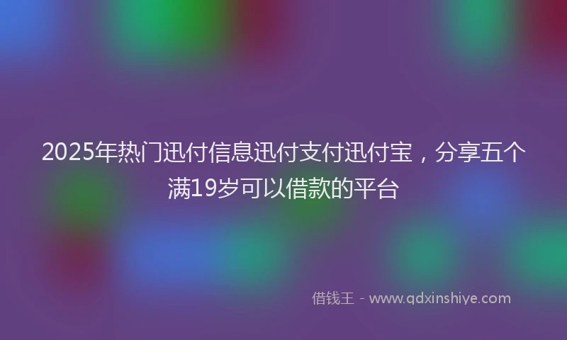 2025年热门迅付信息迅付支付迅付宝，分享五个满19岁可以借款的平台