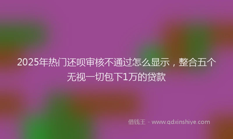 2025年热门还呗审核不通过怎么显示，整合五个无视一切包下1万的贷款