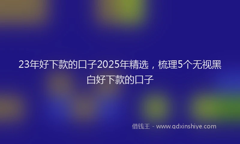 23年好下款的口子2025年精选，梳理5个无视黑白好下款的口子