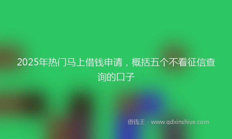2025年热门马上借钱申请，概括五个不看征信查询的口子