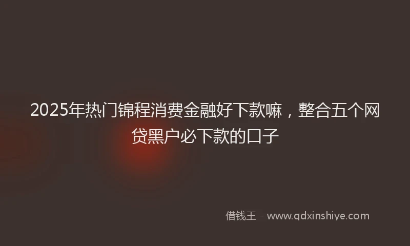 2025年热门锦程消费金融好下款嘛，整合五个网贷黑户必下款的口子
