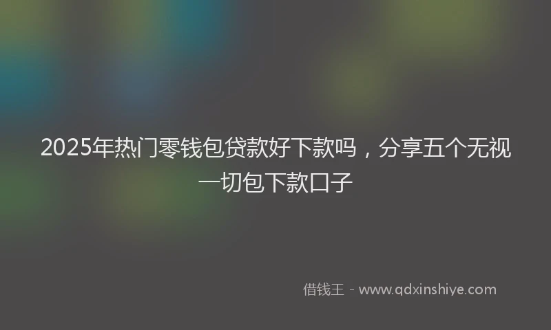 2025年热门零钱包贷款好下款吗，分享五个无视一切包下款口子