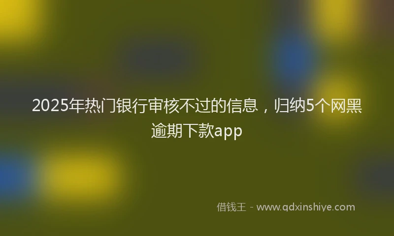 2025年热门银行审核不过的信息，归纳5个网黑逾期下款app
